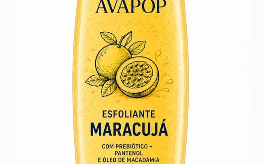 Esfoliante corporal Avapop com partículas de casca de coco